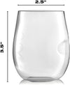 32 Pack Finger Indentations Stemless Plastic Wine Glasses Disposable 12 Oz, Smooth Rim Shatterproof Recyclable BPA-Free, Stylish Drinkware for All Beverages, Cocktail Parties, Wedding Reception