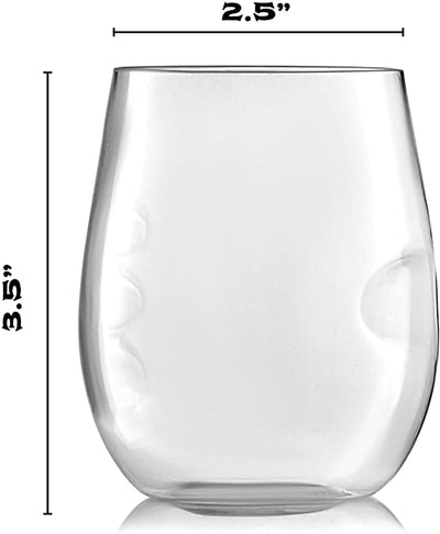 Fineline 2722-WH Renaissance 12 oz. Stemless White Plastic Wine Glass -  48/Case