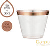 100 Rose Gold Cups 9oz - Rose Gold Glitter with a Rose Gold Rim - Premium Disposable Party Cups - Elegant and Classy Sturdy Cups for Weddings Birthdays Anniversaries and Other Social Events