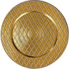 Diamond Gold Charger Plates, 13” Elegant Chargers, Set of 6, Hand Finished (Finish May Vary) Gold Chargers for Dinner Plates & Soup Bowls, Perfect for Weddings, Parties, Anniversary, Holidays