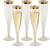 Plastic Champagne Flutes Disposable - Silver Glitter with a Silver Rim - [1 Box of 36 ] 6.5 Oz - Premium Toasting Glass - Elegant Stylish Mimosa Glasses for Weddings Anniversaries and Catered Events