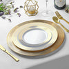 180-Piece White & Gold Plates Dinnerware Set - Large & Small White & Gold Party Plates with Gold Plastic Silverware, Forks, Spoons, Knives for 36 Guests, New Year’s, Holiday, Party, Birthday Wedding