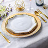 Gold Floral Charger Plates - 13-Inch Elegant Chargers - Set of 6 - For Small to Regular-Size Dinnerware & Soup Bowls - Suitable for Weddings, Parties, Anniversary, Thanksgiving