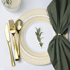 180-Piece White & Gold Plates Dinnerware Set - Large & Small White & Gold Party Plates with Gold Plastic Silverware, Forks, Spoons, Knives for 36 Guests, New Year’s, Holiday, Party, Birthday Wedding