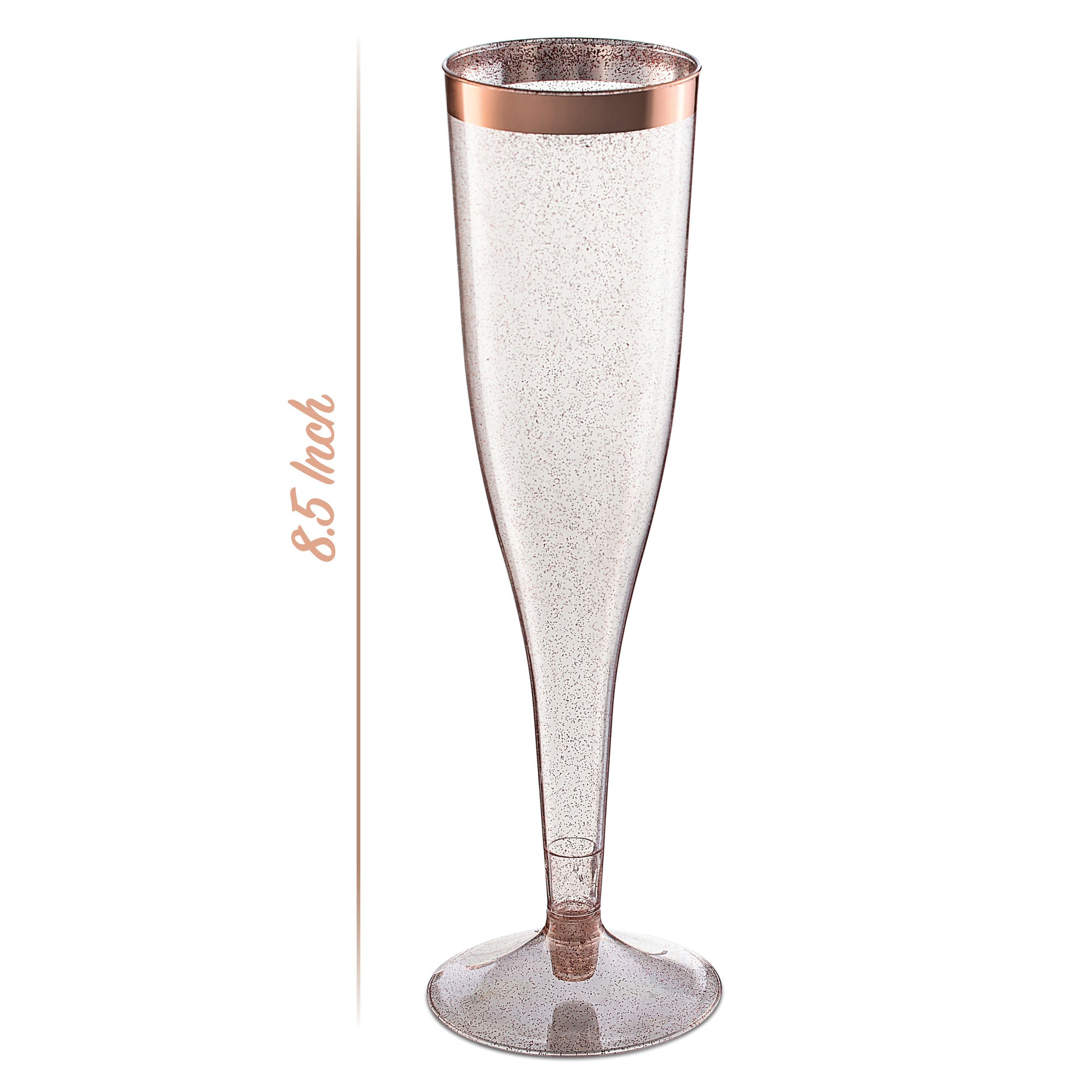 Flutes à Champagne Plastique Réutilisable Rose Gold x6